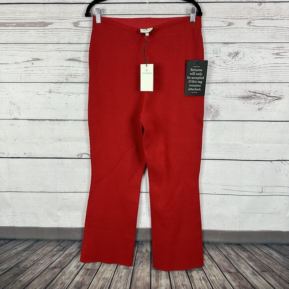 Tuckernuck Pants - Tuckernuck Ashford Pants Women Large Red Knit Compression Crop Pull On High Rise